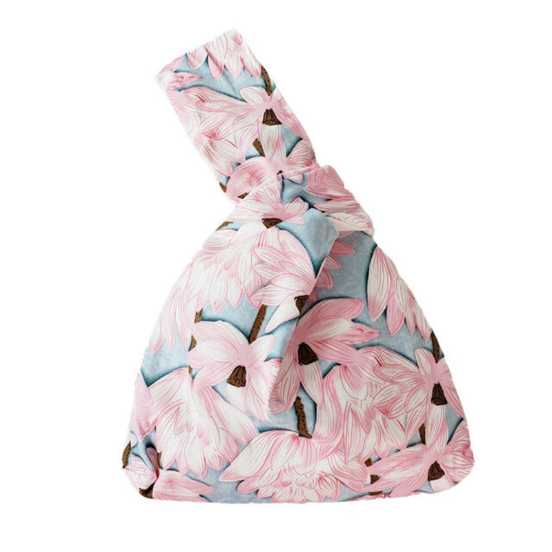 ●no content.● 221. Flower Knot Bag (3色) Knot Bag Wrist Bag - Sliver Floral Pattern – Pick Packs