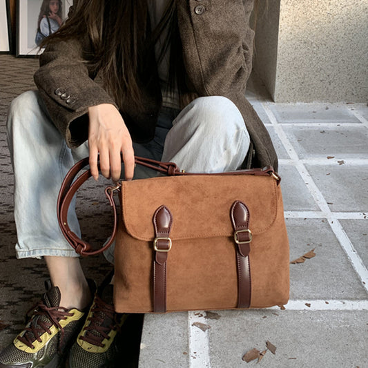 Retro Suede Messenger Bag